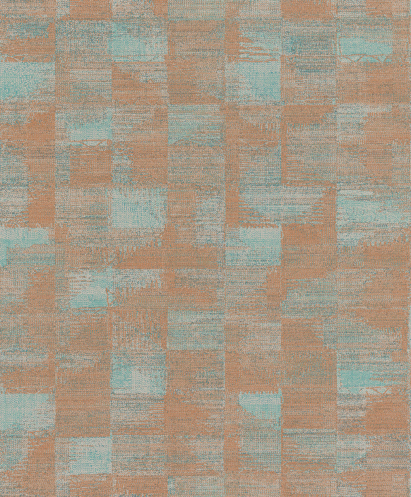Plain Textured Wallpaper Featuring Smudge Effect, Torquoise, 82076