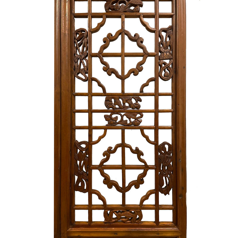 Consigned Antique Chinese Handcraft 3 Panels Wooden Screen/Room Divider