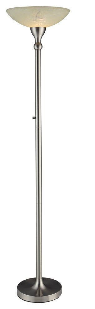 Artiva USA LED Torchiere Lamp Hand-Painted Alabaster Glass Shade, Dimmer, 71"