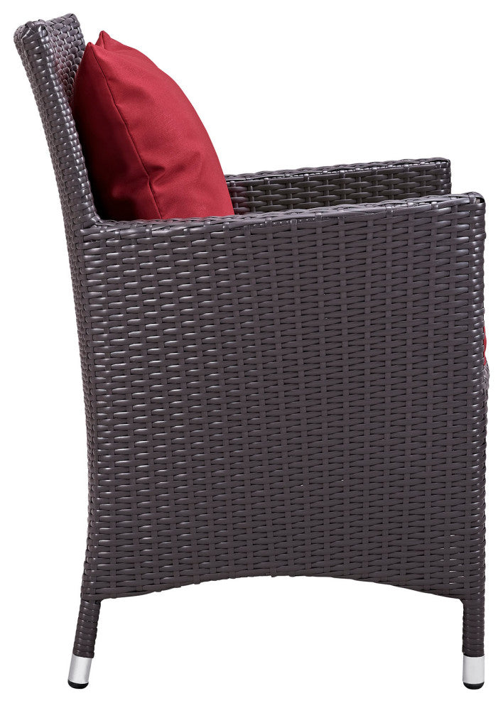 Espresso Red Convene 5 Piece Outdoor Patio Dining Set