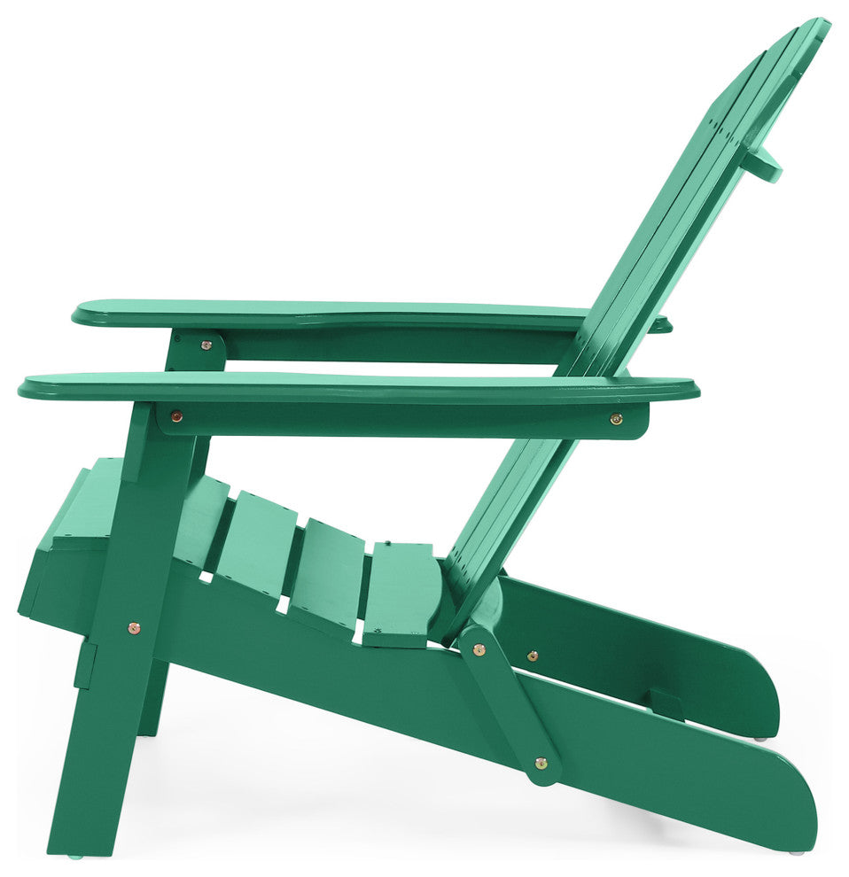 Cartagena Outdoor Acacia Wood Adirondack Chair, Dark Green