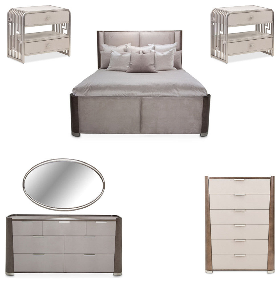 AICO Furniture Roxbury Park 6 Piece Queen Bedroom Set