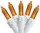 Set of 50 Orange LED Mini Christmas Lights 4" Spacing - White Wire