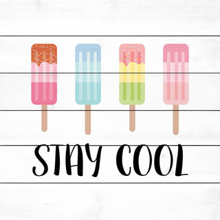 "Stay Cool" Painting Print on White Wood