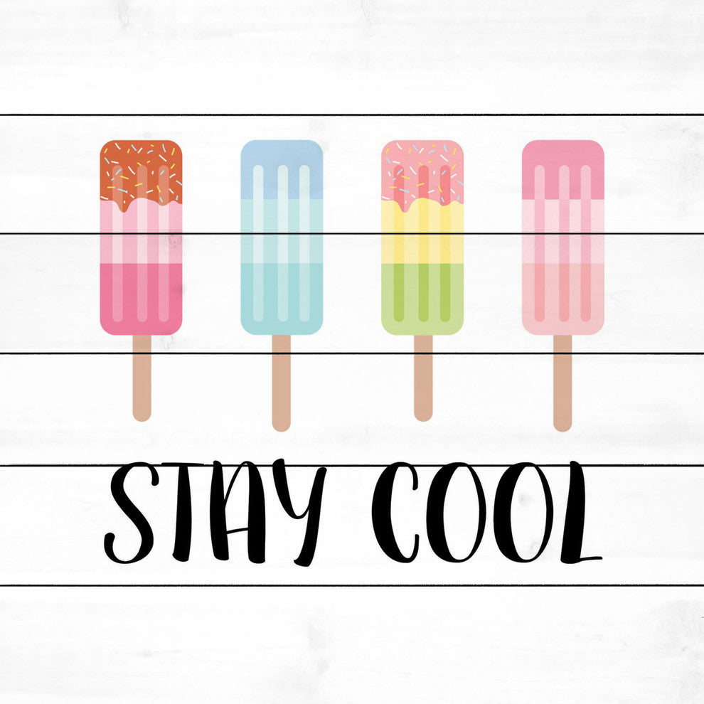 "Stay Cool" Painting Print on White Wood
