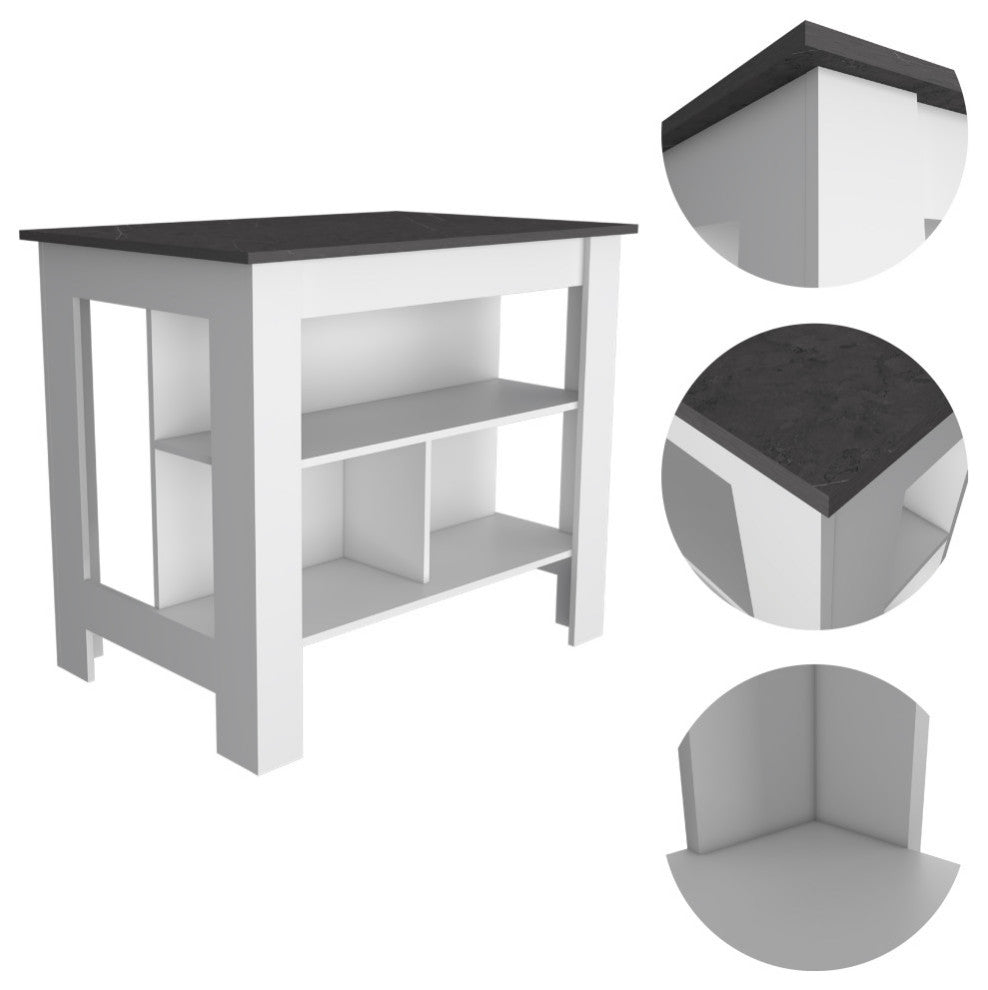 Brooklyn Kitchen Island, White-Onix