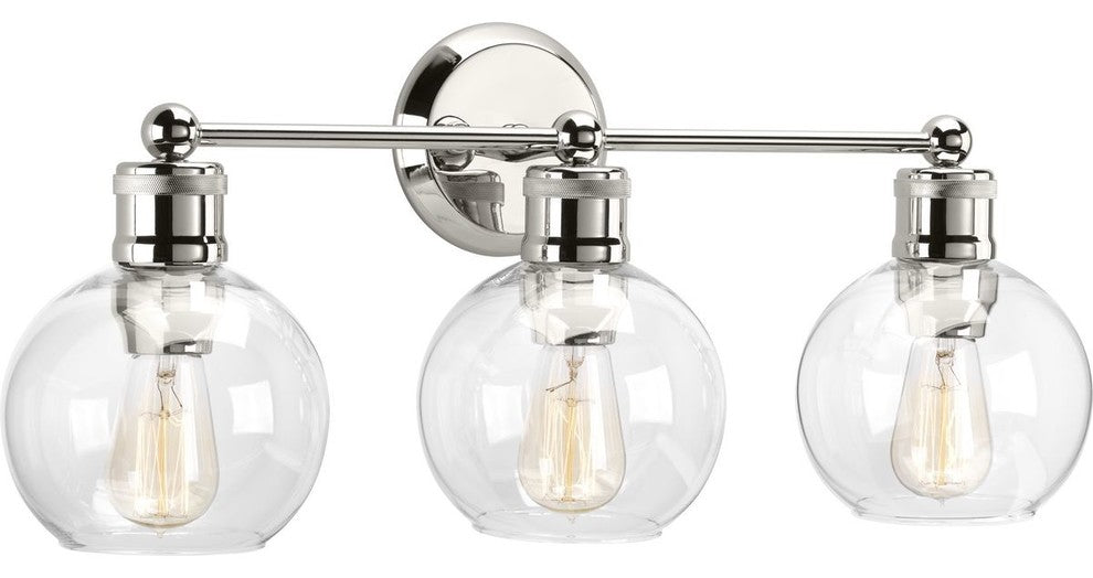 Hansford Collection 3-Light Bath and Vanity, Polished Nickel