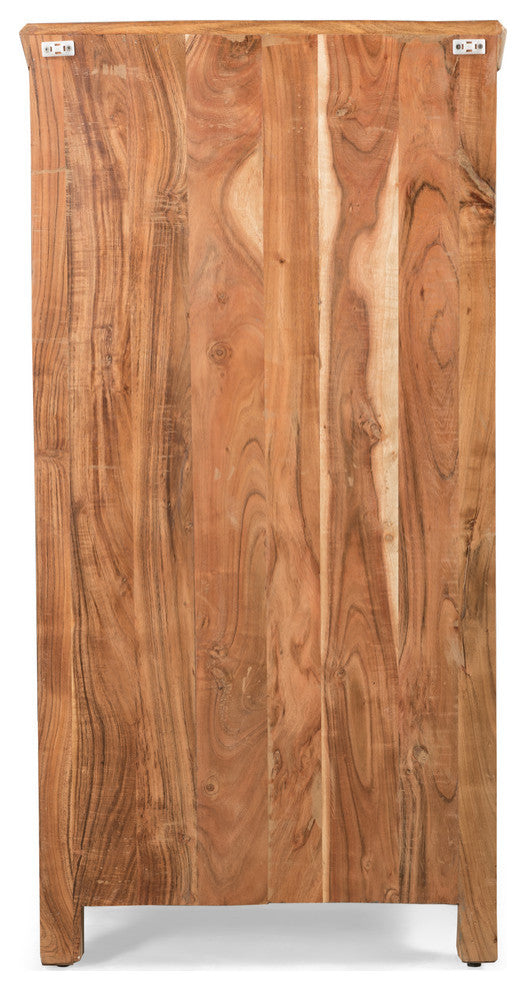 Sandy Boho Handcrafted Wooden Bar Cabinet
