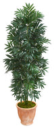 Nearly Natural  5' Bamboo Palm Artificial Plant in Terra cotta Planter