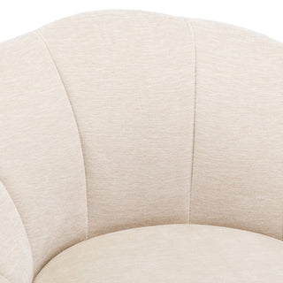 Set of 2 Blooming Flower Chenille Bar Stools, Khaki