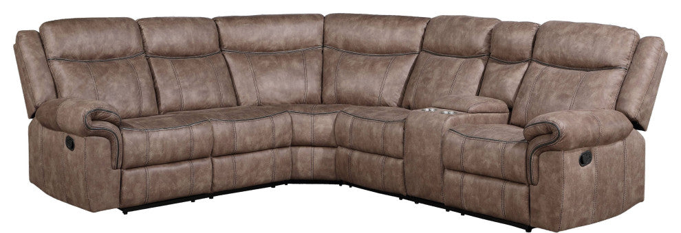 ACME Dollum Sectional Sofa, 2-Tone Chocolate Velvet