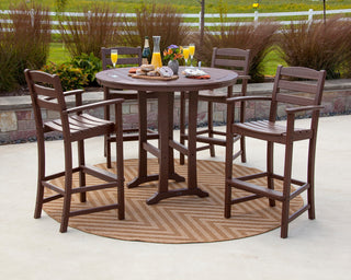 POLYWOOD 5-Piece La Casa Bar Dining Set, Sand