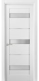 Door with Hardware |Quadro 4055 White Silk with Frosted Opaque Glass -18x96