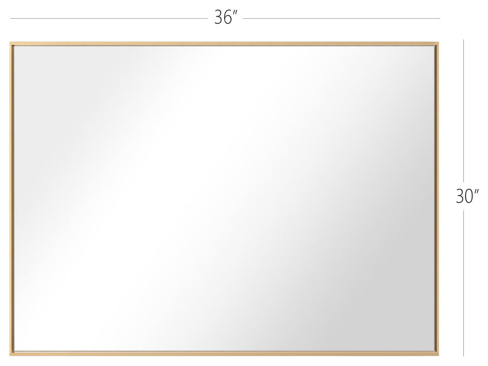 Rectangle Framed Bathroom Vanity Mirror Accent Wall Mirror, Gold, 30"x36