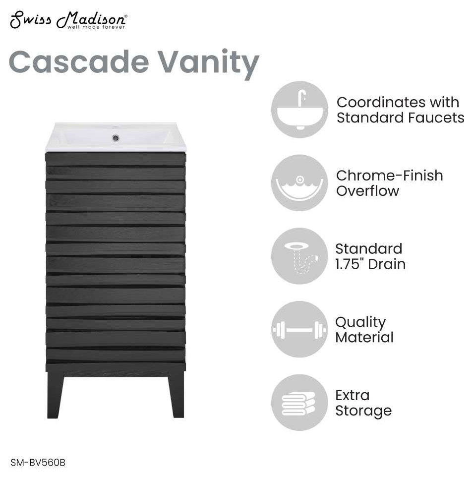 Cascade 18" Bathroom Vanity, Black