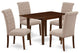 Dinette Set 5 Pc "“ Four Kitchen Chairs, Dining Table Mahogany Finish Wood