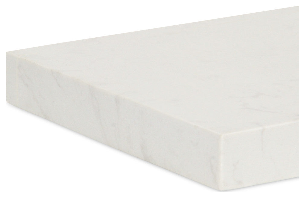 Sarrasseau White Natural Marble Tray With Raised Rim