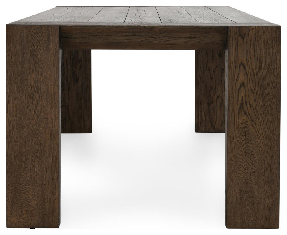 Troy 89" Reclaimed Oak Wood Dining Table in Brown by Kosas Home