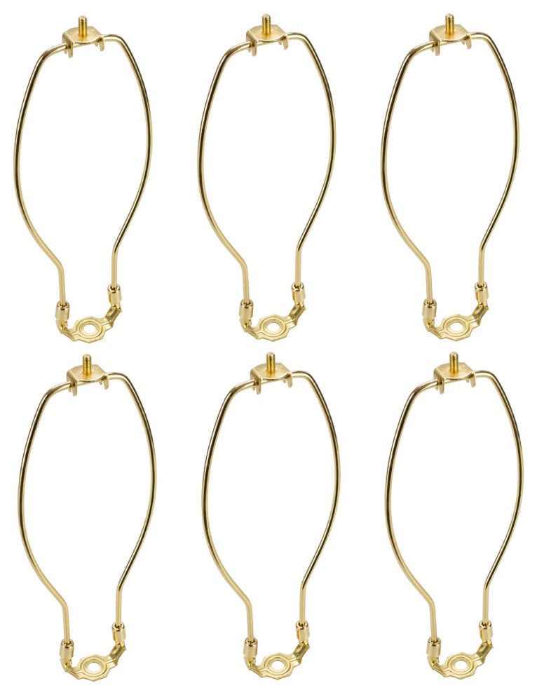 Aspen Creative 20007-16, 10" Heavy Duty Lamp Harp With Saddle Polished Brass 6Pk