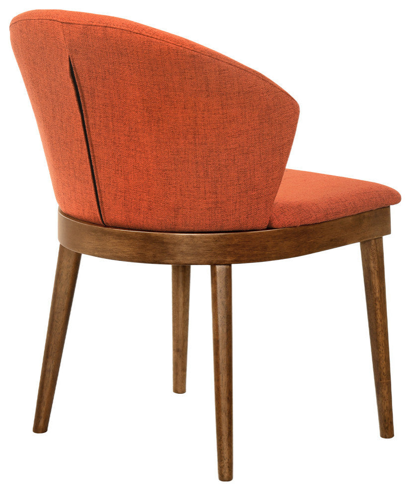 Juno Charcoal and Wood Dining Side Chairs, Set of 2, Orange