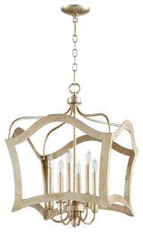 Cyan Design Milan Six Light Pendant, Aged Silver Leaf