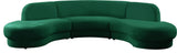 Rosa Velvet Upholstered 3-Piece Sectional, Green
