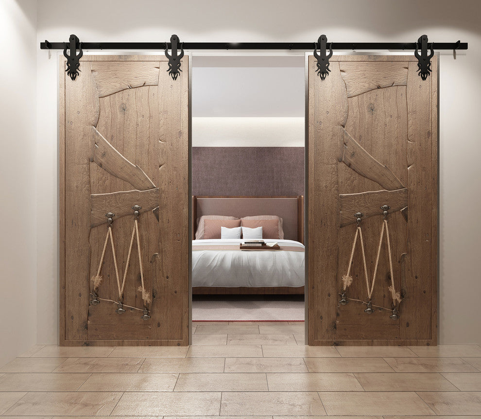Vancleef Sliding Barn Door Hardware for Double Door, Imperial Design, 16''