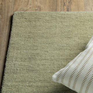 Apollo Heathered Solid Sage Green Hand-Made Wool Area Rug 10' x 13'