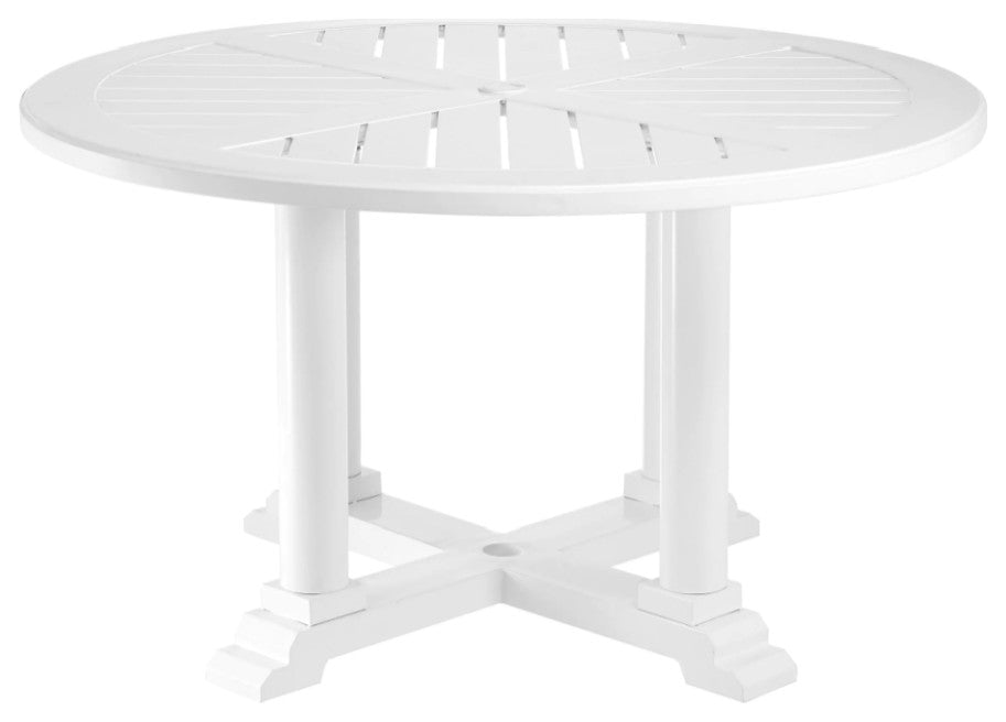 White Round Outdoor Dining Table, Eichholtz Bell Rive