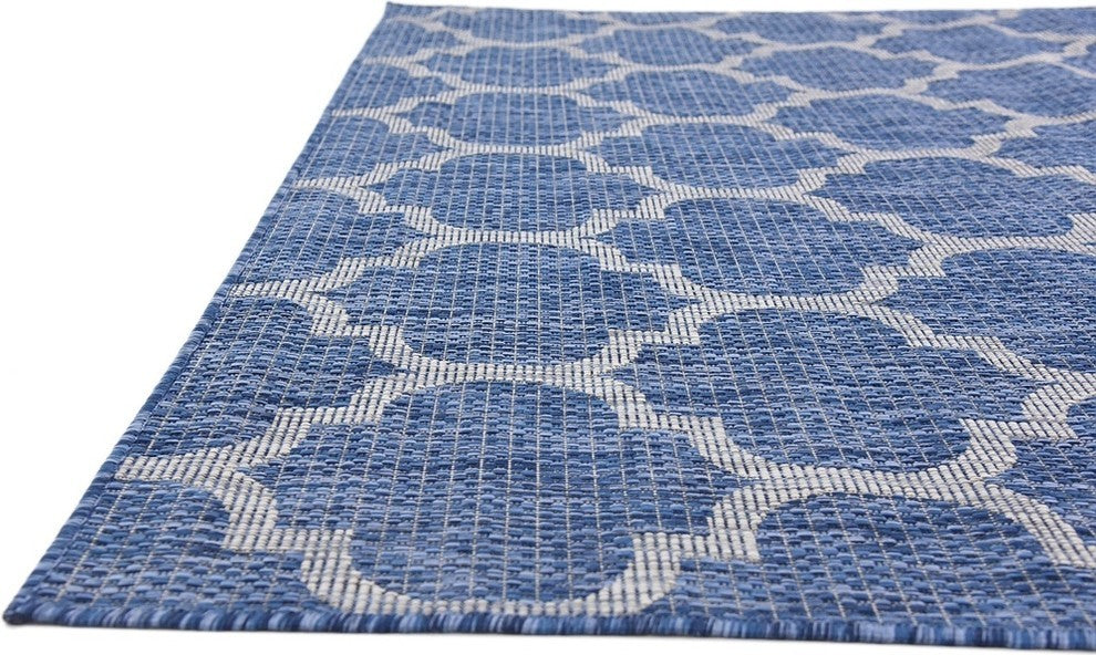 Unique Loom Blue Trellis Outdoor 6' 0 x 9' 0 Area Rug