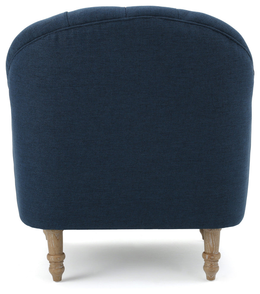 GDF Studio Kimberly Fabric Tufted Club Chair, Dark Blue
