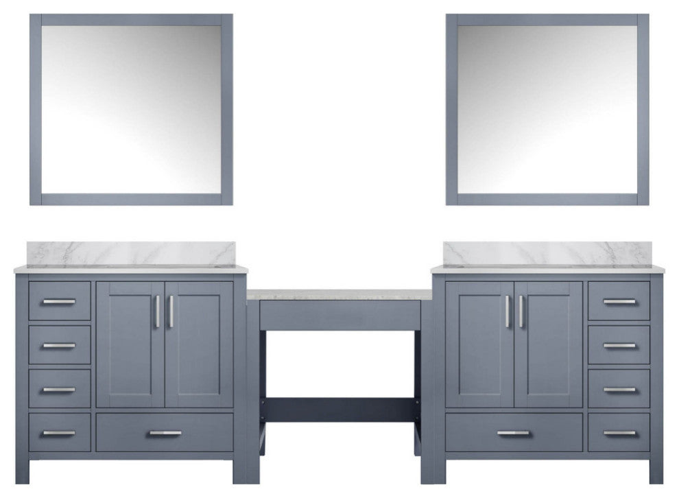 Lexora Coraline Double Bath Vanity Dark Gray 102 With Countertop & Mirror