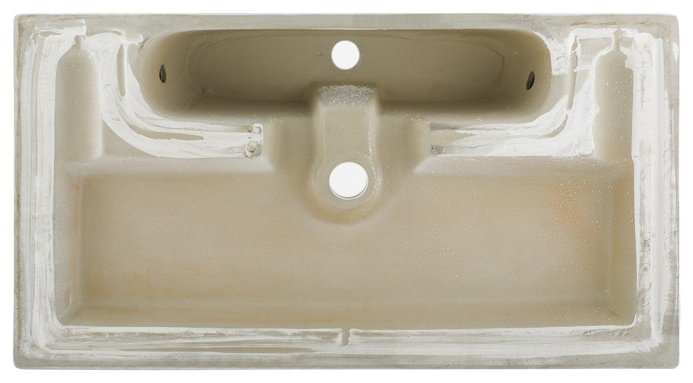 Voltaire Wide Rectangle Vessel Sink, White Marble