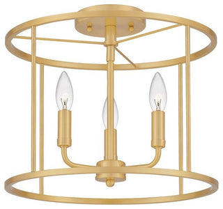 Quoizel ABR1714MBK Three Light Semi Flush Mount, Matte Black Finish