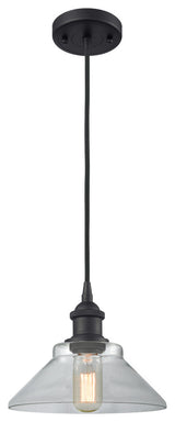 1-Light Orwell 9" Mini Pendant, Matte Black, Glass: Clear