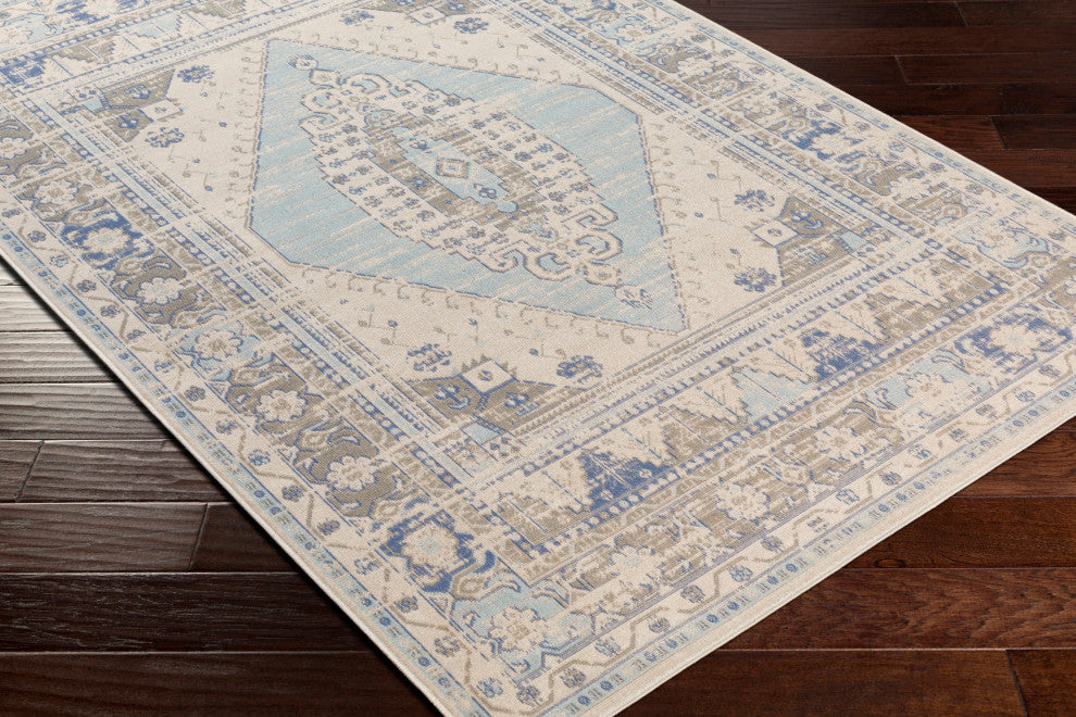 Surya Rafetus ETS-2370 Machine Woven Area Rug, Cream, 5'3" x 7'7"