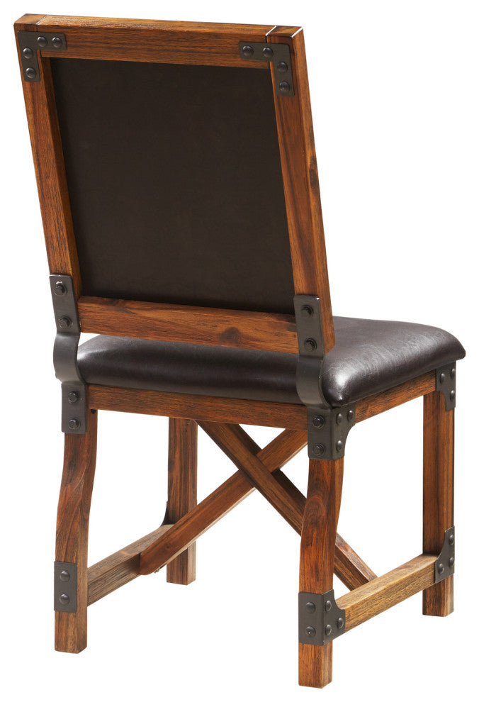 INK+IVY Lancaster Industrial Dining Table, Amber, Dining Chair