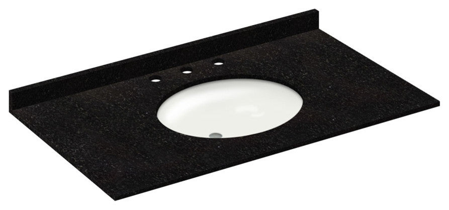 43x22 Absolute Black Granite Vanity Countertops, 8 Faucet Spread