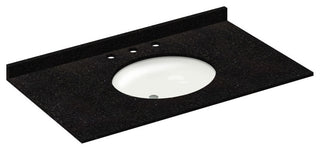 43x22 Absolute Black Granite Vanity Countertops, 8 Faucet Spread