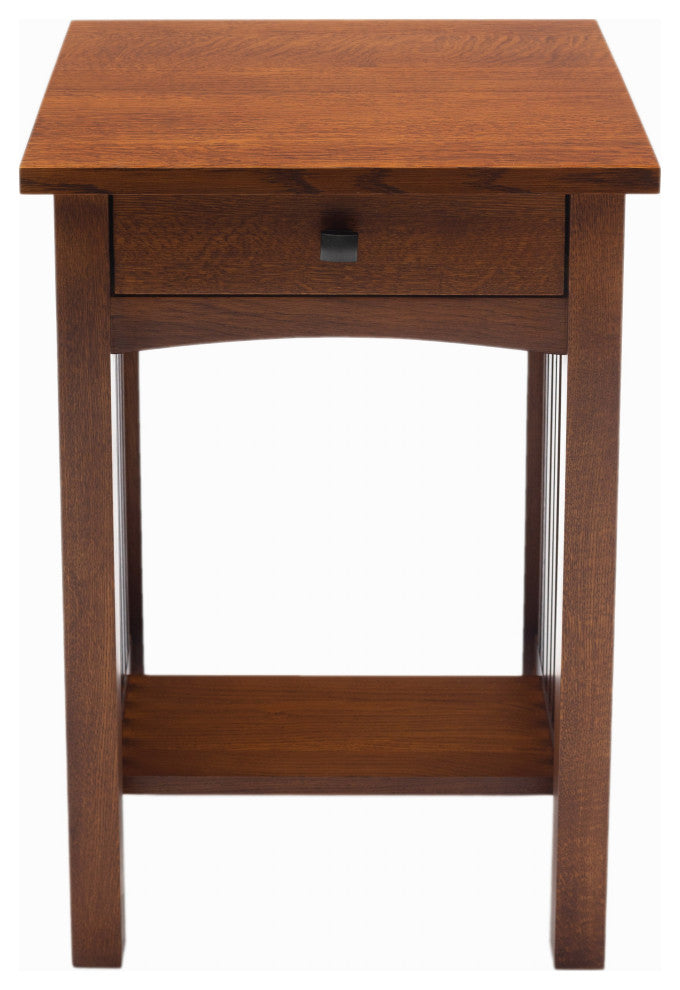 Mission Style Solid Oak 1-drawer Nightstand, Bedside Table