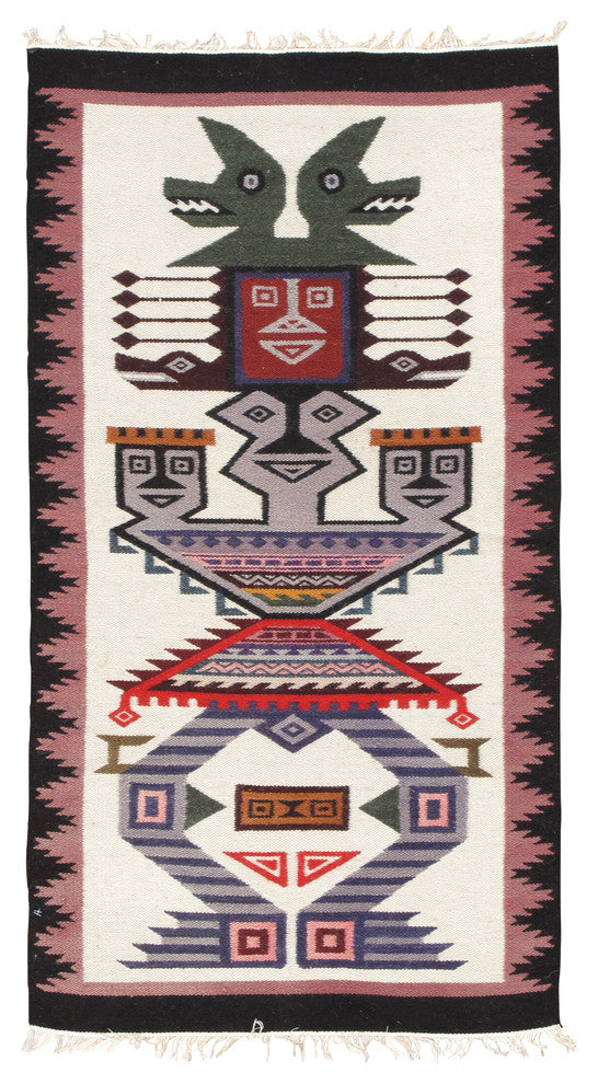 Vintage Aztec Rug, 2'x3'9"