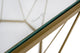 LeisureMod Malibu Modern Geometric Glass Top Coffee Table, Gold