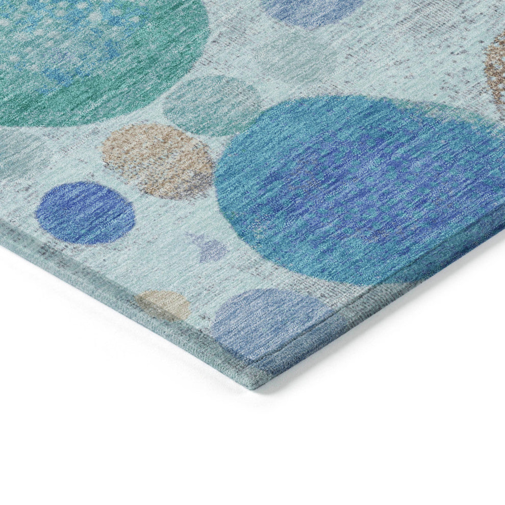 Machine Washable Indoor/Outdoor Chantille ACN1896 Teal 9' x 12' Rug