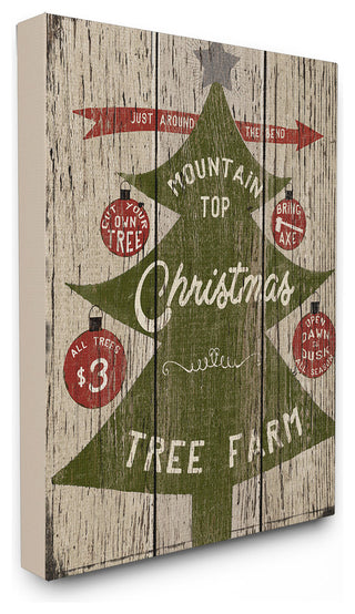 Mountain Top Christmas Tree Farm Oversized Canvas, 24"x1.5"x30"