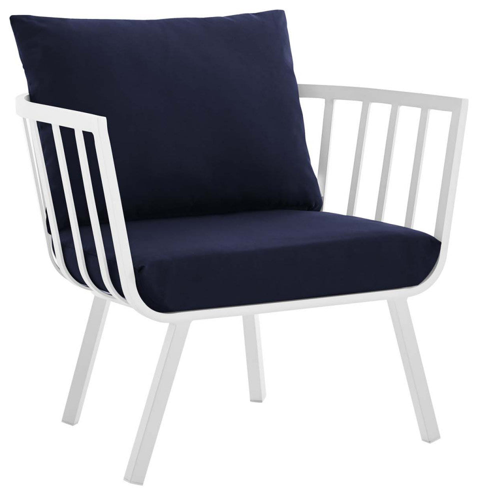 Riverside 4 Piece Outdoor Patio Aluminum Set - White Navy
