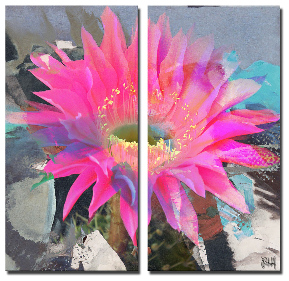 Painted Petals L Canvas Wall Art, 2-Piece Set, 24"x12"