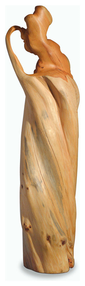 Cedar Wood Root Happy Buddha Asian Sculpture