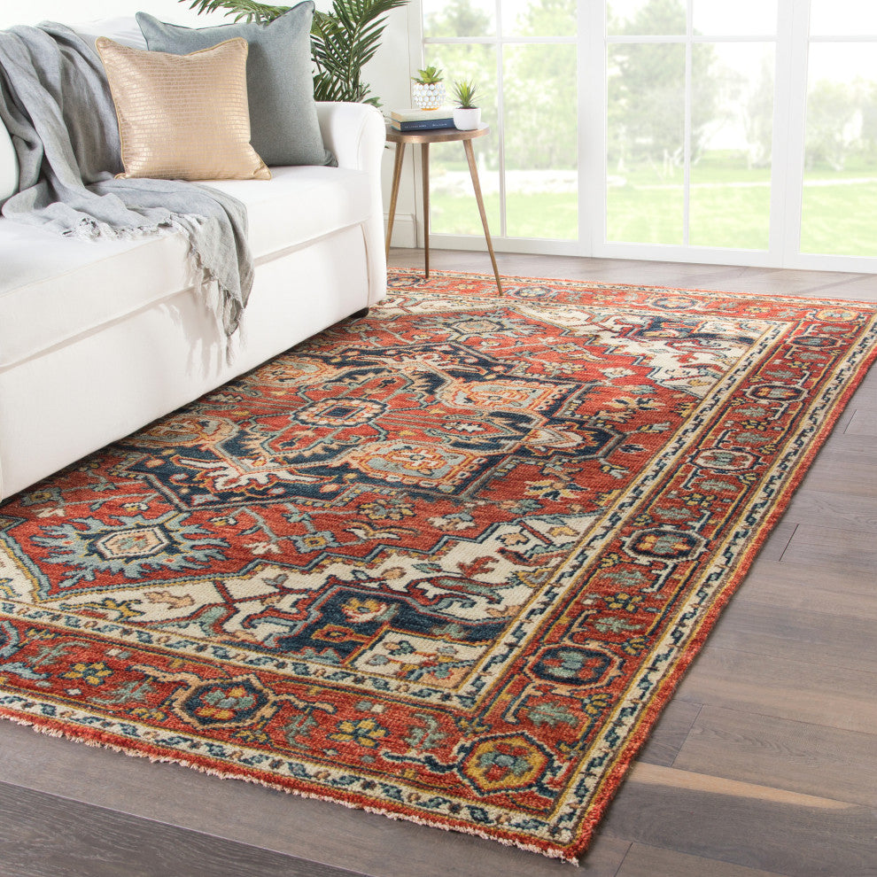 Jaipur Living Willa Hand-Knotted Medallion Red/Multicolor Rug, 3'x12'