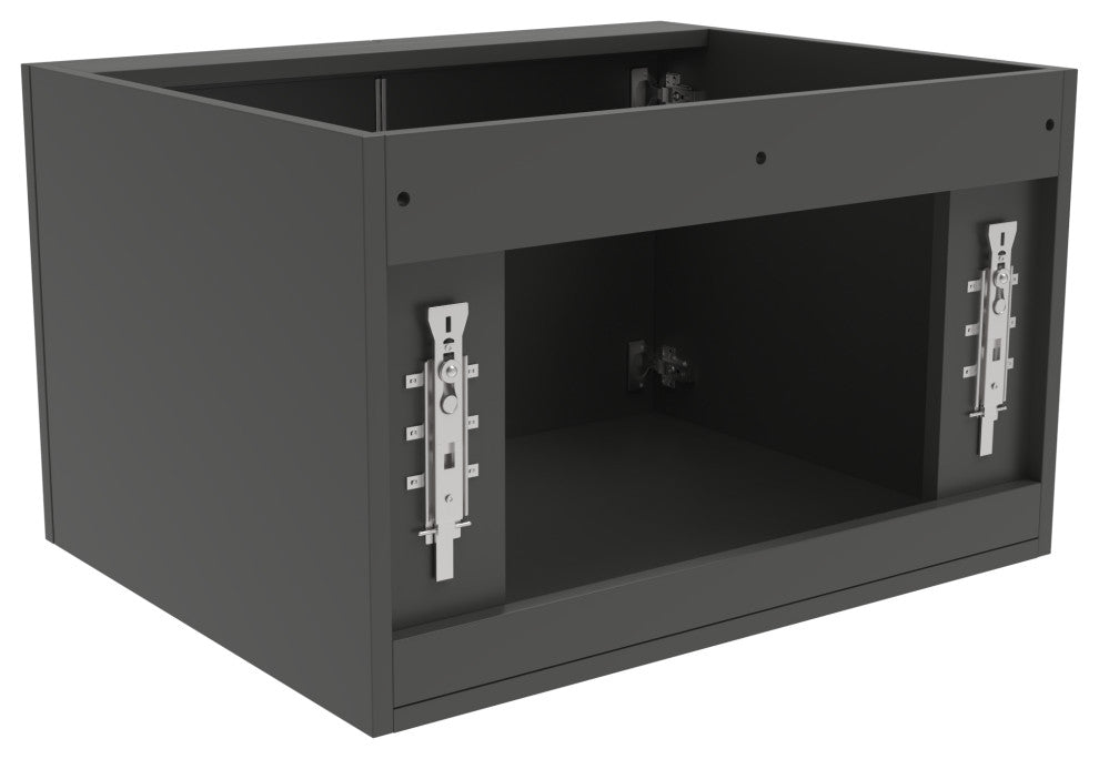 CastelloUSA Alpine 24" Wall Mounted Vanity, Base Only, Black, Brushed Nickel