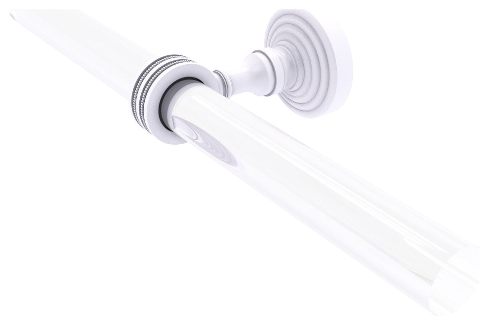 Pacific Grove 2 Arm Guest Towel Holder with Dotted Accents, Matte White